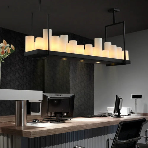 Nordic luxury dining room LED glass chandelier for kitchen island and living room - vue 2 sur 20