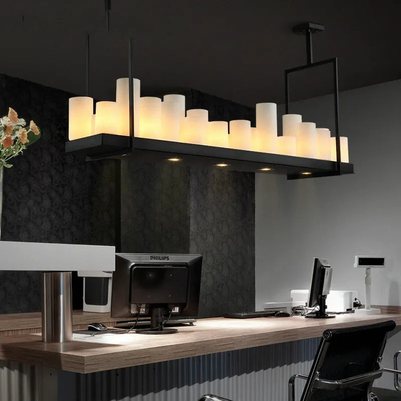 Nordic luxury dining room LED glass chandelier for kitchen island and living room