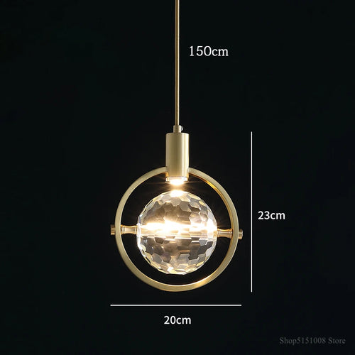 Luxury Nordic design crystal LED pendant light