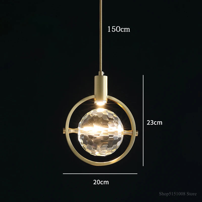 Luxury Nordic design crystal LED pendant light