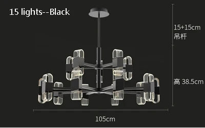 Luxury designer chandelier for elegant Nordic lighting - vue 17 sur 17