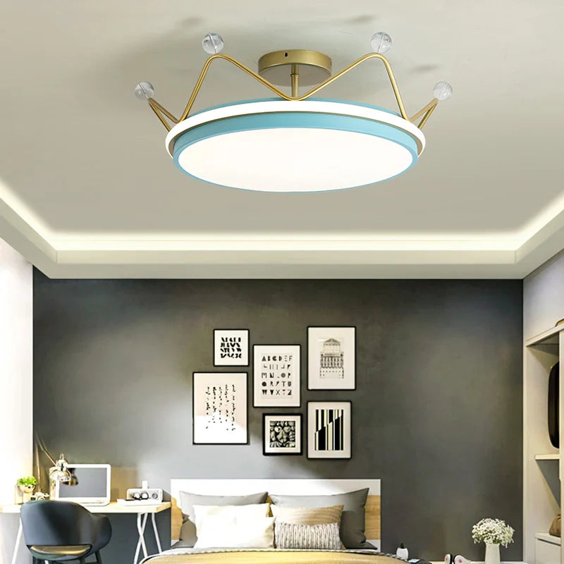 Children's crown LED pendant light modern Winfordo - vue 3 sur 12