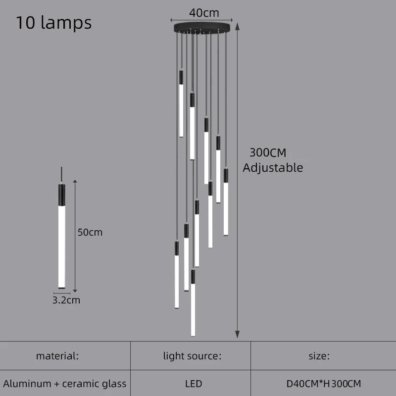 Modern nordic chandelier adjustable indoor design lighting