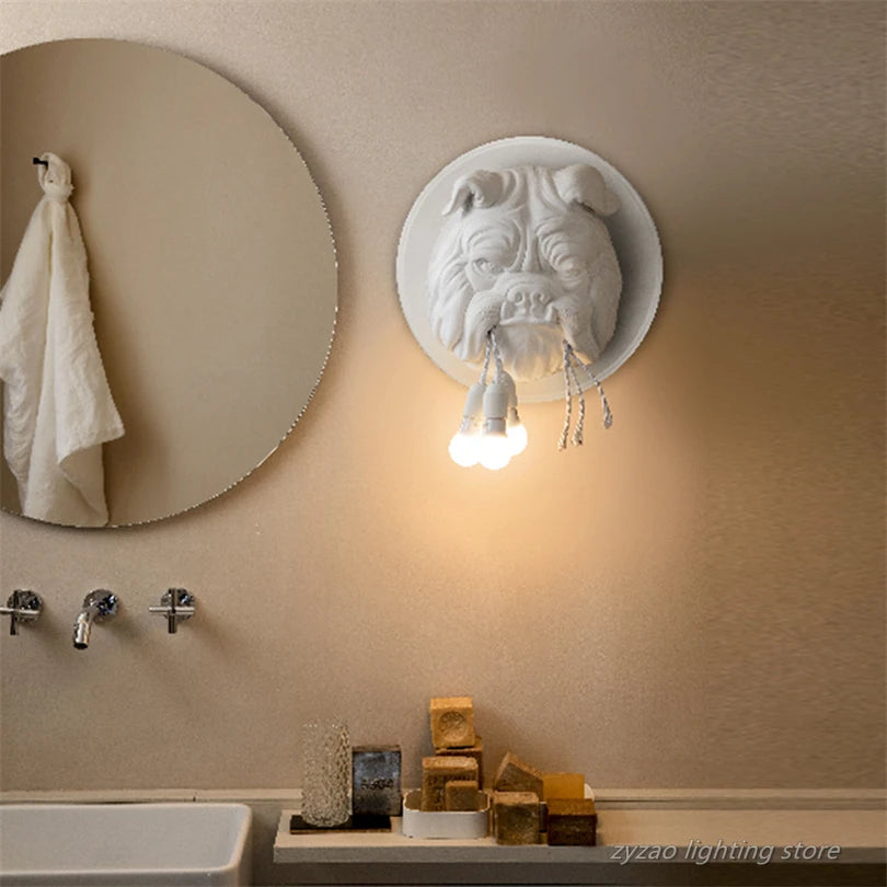 Decorative resin animal dog wall light for interior design - vue 3 sur 8