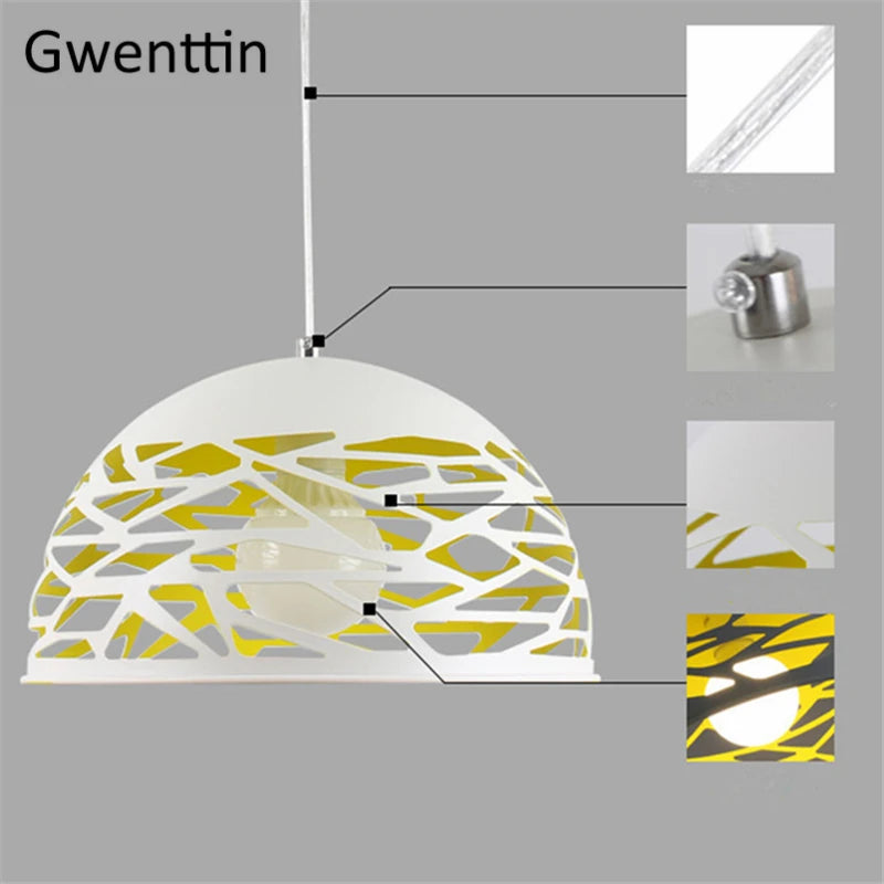 Modern eggshell pendant light for interior decoration - vue 5 sur 8