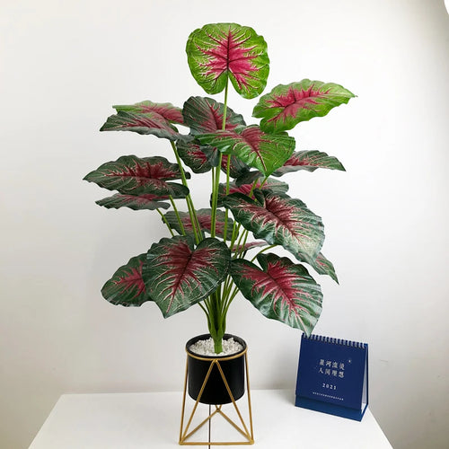 Artificial monstera and palm tropical leaves for indoor decoration - vue 3 sur 18