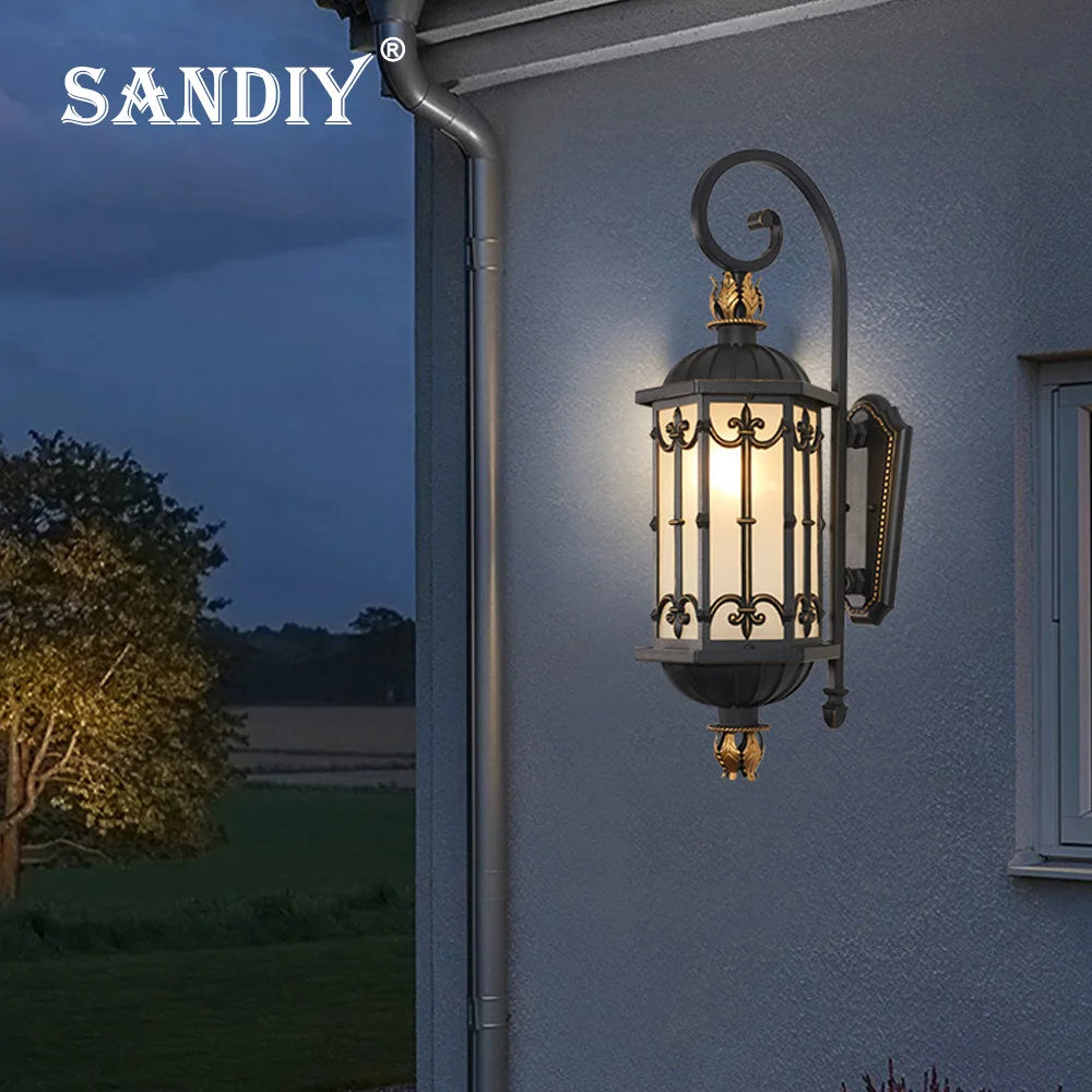 Waterproof outdoor retro vintage LED wall light - vue 3 sur 6