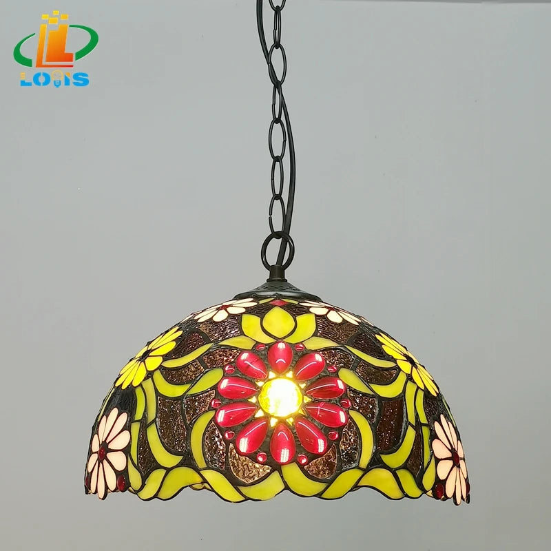 European style glass chandelier with floral design for interior decoration