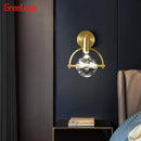 Modern luxury crystal LED wall light for home, bedside and hallway
