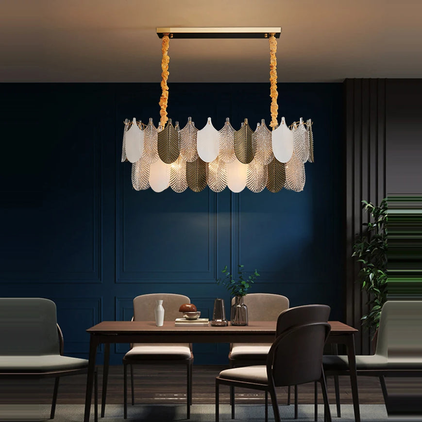 Modern art deco designer stainless steel LED chandelier