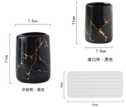 Multifunctional ceramic toothbrush holder for bathroom - vue 18 sur 19