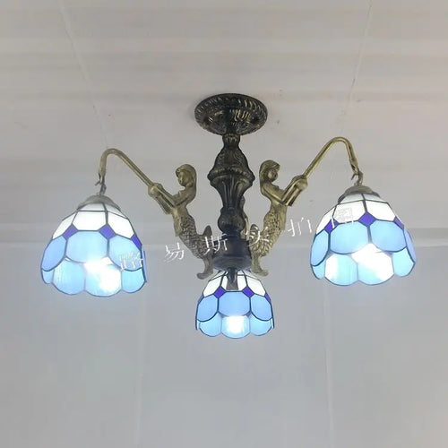 Mediterranean Tiffany mermaid chandelier for creative interiors - vue 16 sur 17