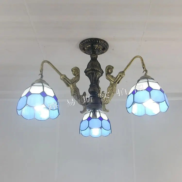 Mediterranean Tiffany mermaid chandelier for creative interiors - vue 15 sur 17