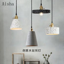 Industrial cement pendant light for table and bar