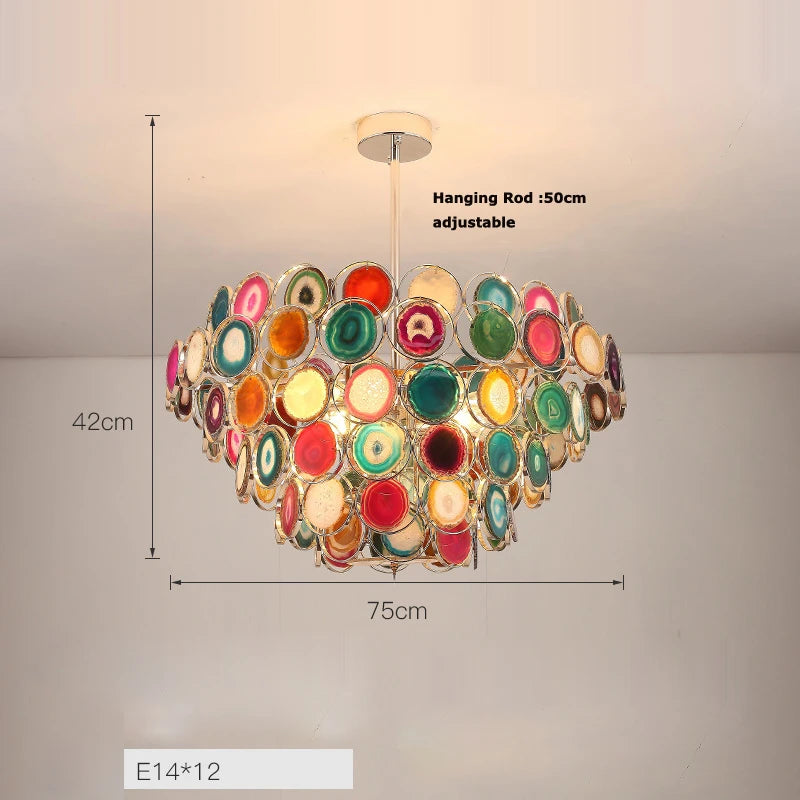 Modern designer chandelier with coloured agate for interiors - vue 14 sur 15