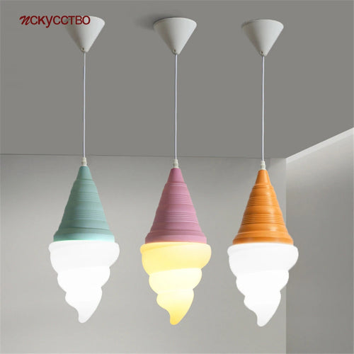 Creative children's LED pendant light ice cream cones - vue 2 sur 9