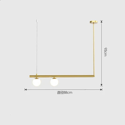 Gold metal chandelier with white glass pendant for modern lighting