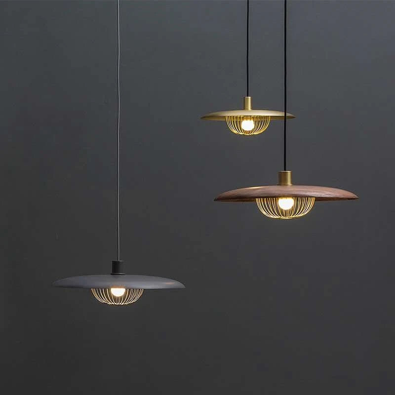 Nordic wood grain hat chandelier