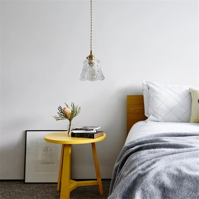 Decorative vintage Japanese glass pendant light