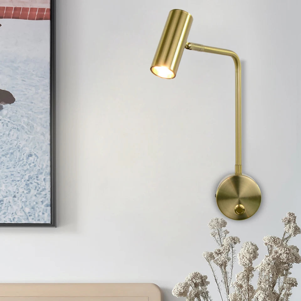 Modern minimalist LED wall light with switch and adjustable angle - vue 8 sur 8