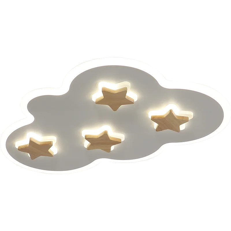 Creative LED ceiling light with clouds and stars for children - vue 5 sur 9