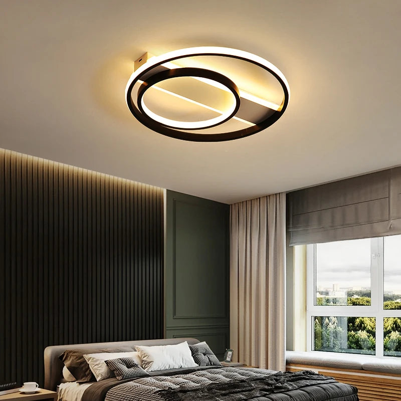 Round LED ceiling light with remote control for modern interiors - vue 3 sur 12