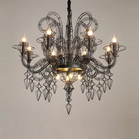 Baroque black and white designer chandelier for indoor lighting