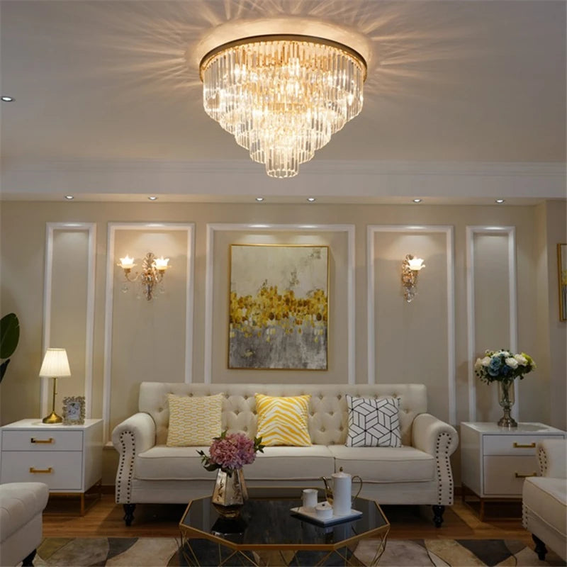 Modern crystal ceiling light for elegant interior décor
