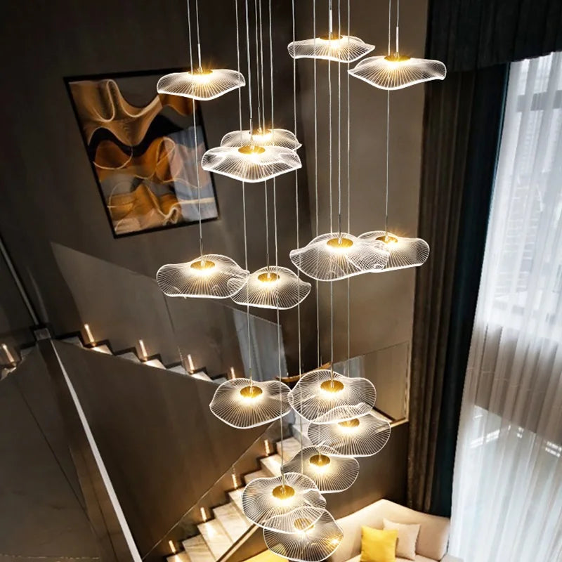 Modern acrylic pendant light for stylish indoor decor - vue 5 sur 18
