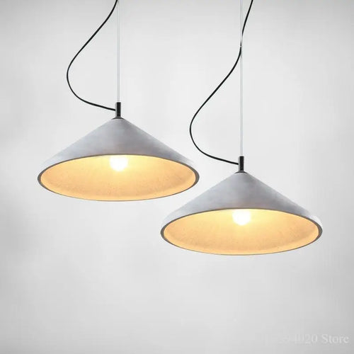 Retro loft concrete pendant light with LED for restaurant and living room - vue 4 sur 6
