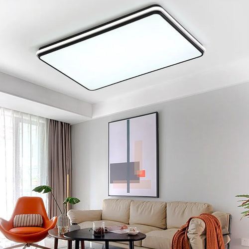 Ultra-slim modern LED ceiling light with dimmable brightness - vue 3 sur 9