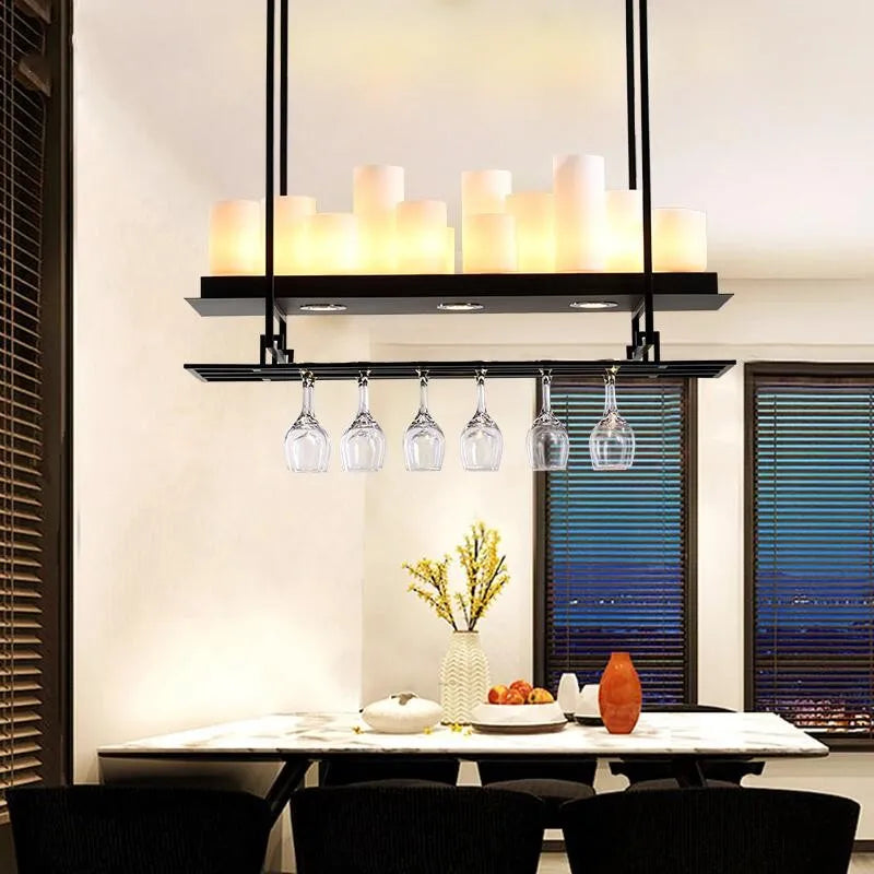 Nordic luxury dining room LED glass chandelier for kitchen island and living room