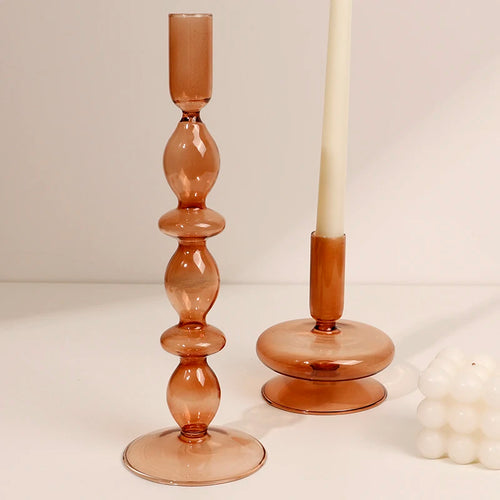 Glass candle holders for festive table decoration - vue 5 sur 11