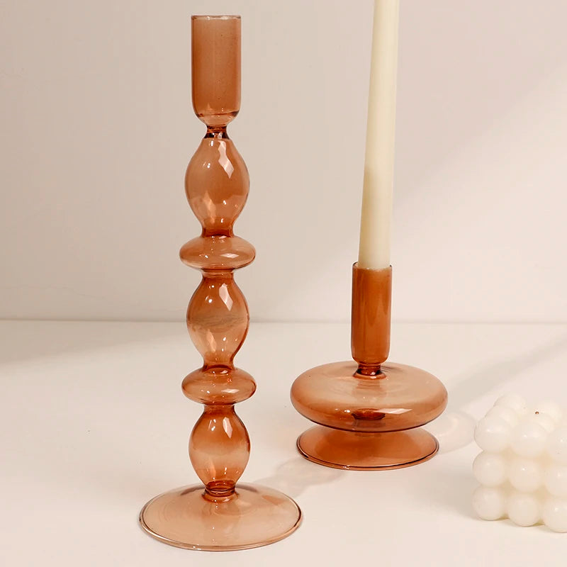 Glass candle holders for festive table decoration - vue 4 sur 11