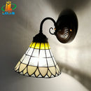 Retro wall light with minimalist tiffany style stained glass