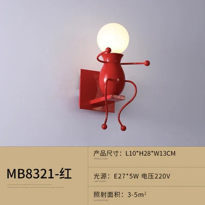 Modern iron humanoid wall light decorative indoor lamp - vue 11 sur 18