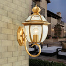 Modern outdoor glass and copper waterproof wall light