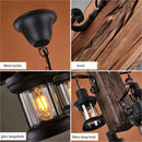 Decorative industrial wood pendant light with glass