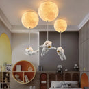 Decorative lunar ceiling light with astronaut, ideal for bedroom