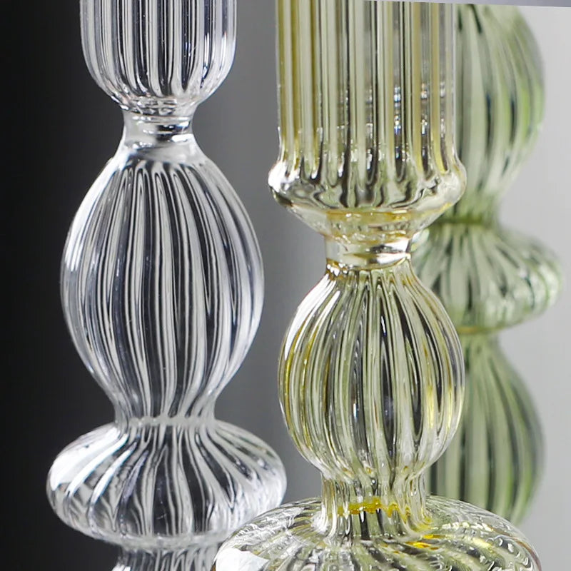 Crystal and glass wedding candle holders and centrepieces