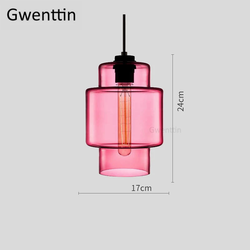 Modern stained glass pendant light for interior decoration