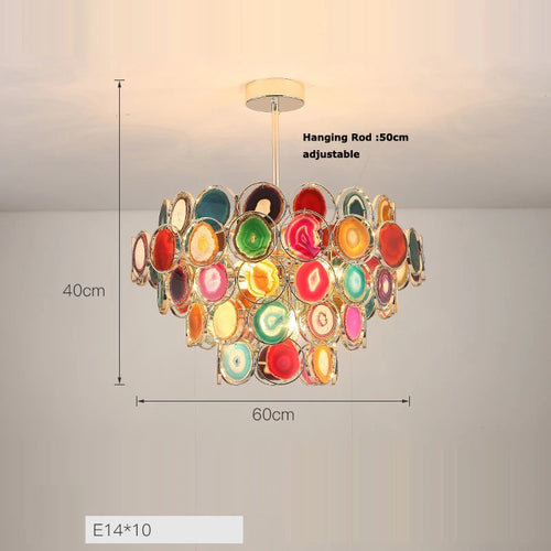 Modern designer chandelier with coloured agate for interiors - vue 12 sur 15