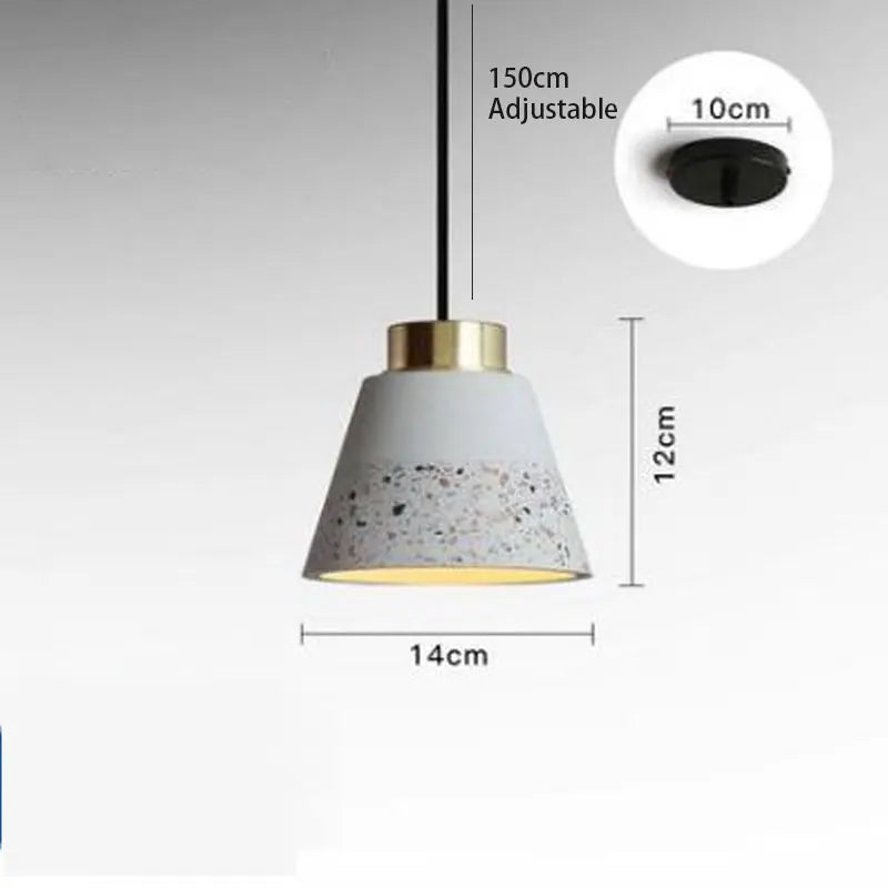 Vintage cement pendant light for bar and café - vue 9 sur 14