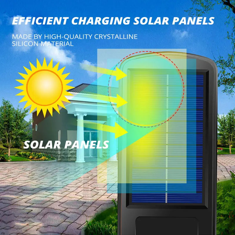 Smart solar lamp with motion sensor and remote control - vue 4 sur 7