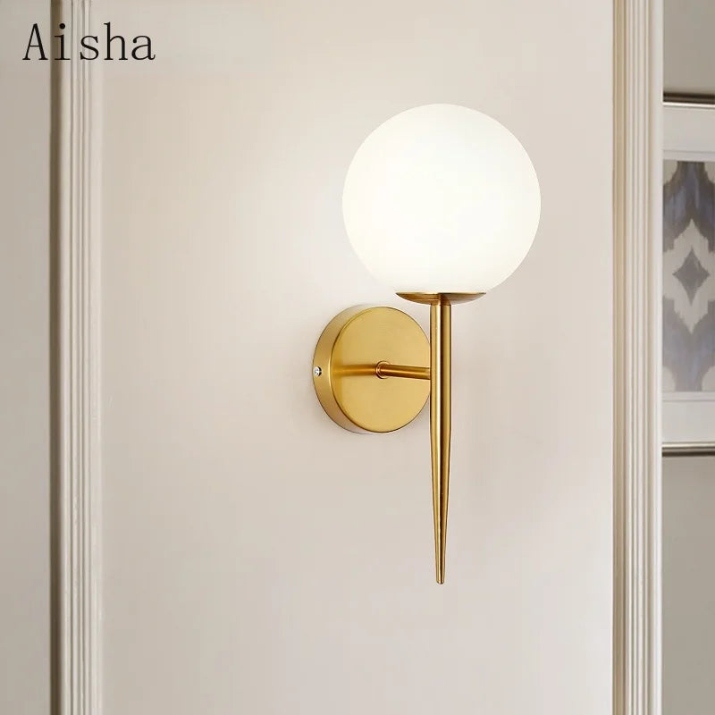 Modern glass wall light for interior decoration