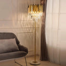 Postmodern art deco stainless steel and crystal table lamp