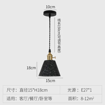 Industrial cement pendant light for table and bar - vue 18 sur 23