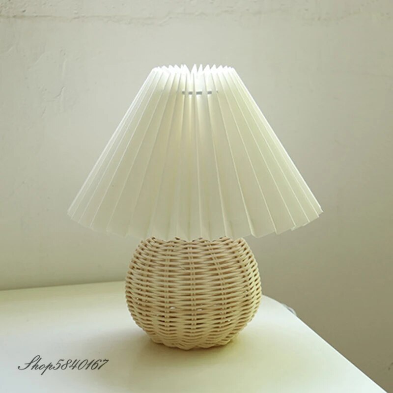 Korean pleated table lamp - vue 19 sur 25
