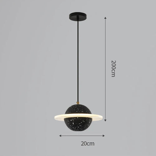Planet resin pendant light for modern interior decor - vue 12 sur 18