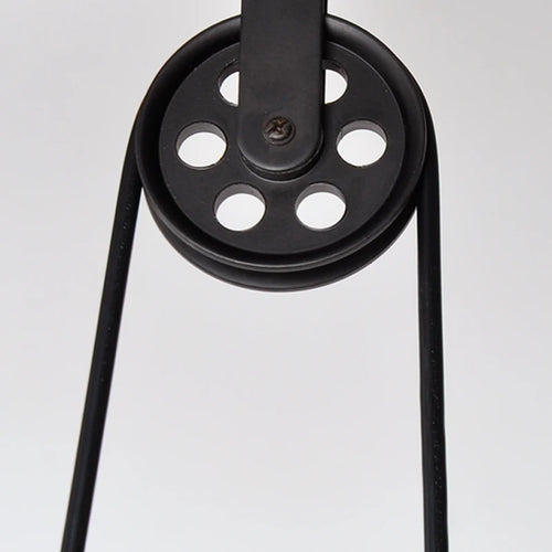 Vintage industrial 3-head iron pulley pendant light - vue 6 sur 8